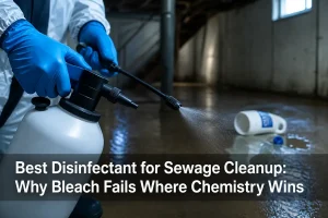 Best Disinfectant for Sewage Cleanup: Why Bleach Fails Where Chemistry Wins