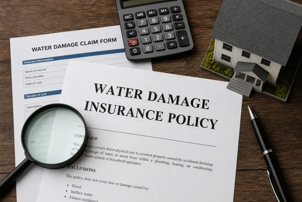 Understanding water damage insurance coverage documents in Louisville KY
